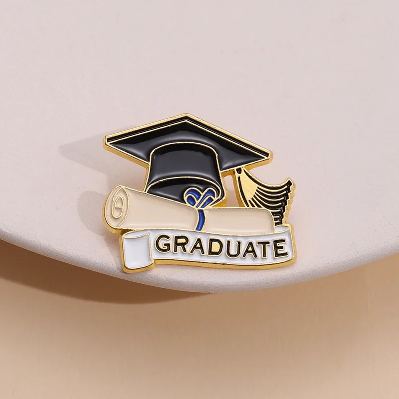 doctor graduate hat hard design Badges Brooch Enamel Pins label Bag Backpack hat Jewelry gift accessories