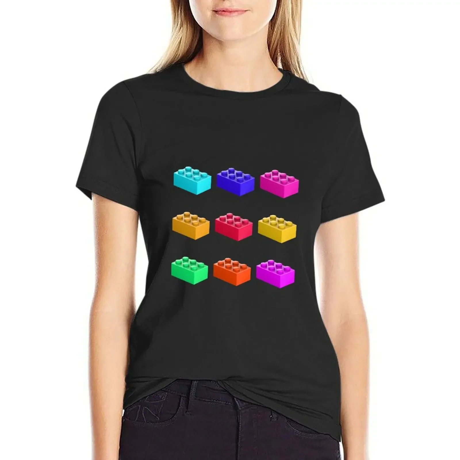 

Warhol Toy Bricks T-Shirt hippie clothes sweat animal print shirt for girls t shirt dress Women