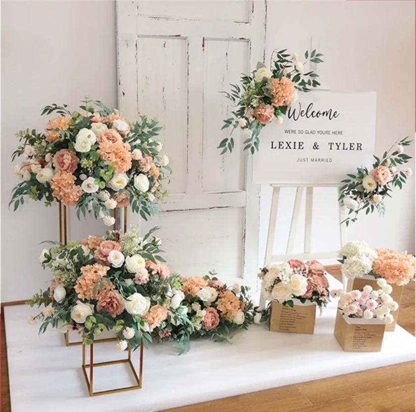 Artificial Flowers For Wedding Decoration Party Stage Display Cornor Flowers Backdrop Home Festival Decor Floral Ball