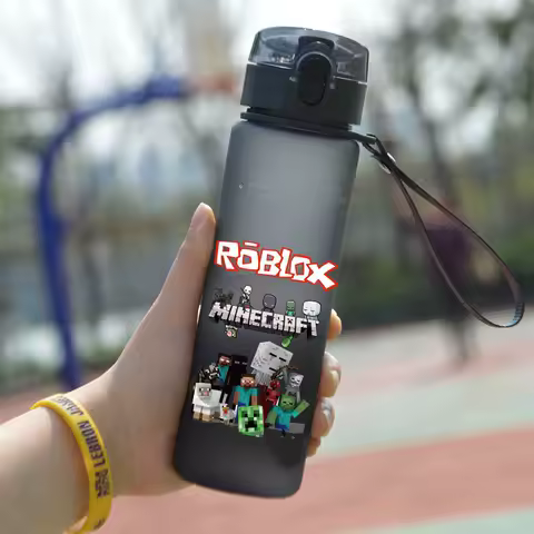 New Roblox Anime Student Children's Cartoon Casual Sports Water Cup Plastic Matte Cup