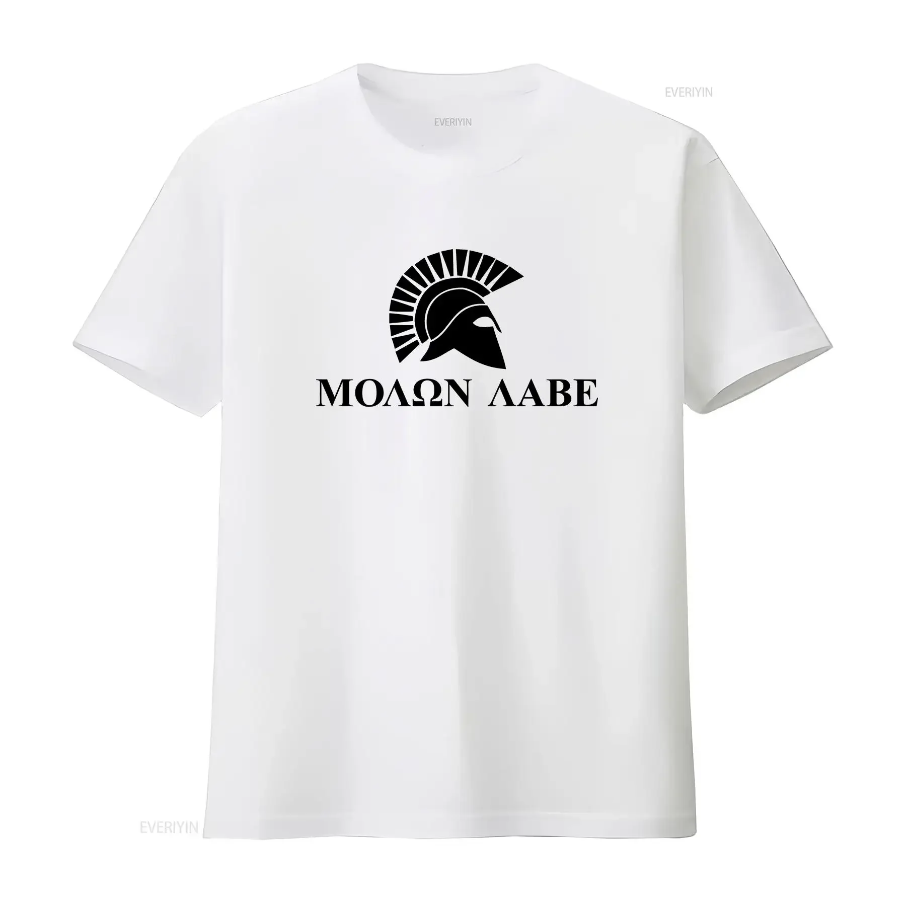 Molon Labe Helmet White T Shirt vintage Washed Casual Top For Everyday Wear Stretched Breathable designer clothes Versatile