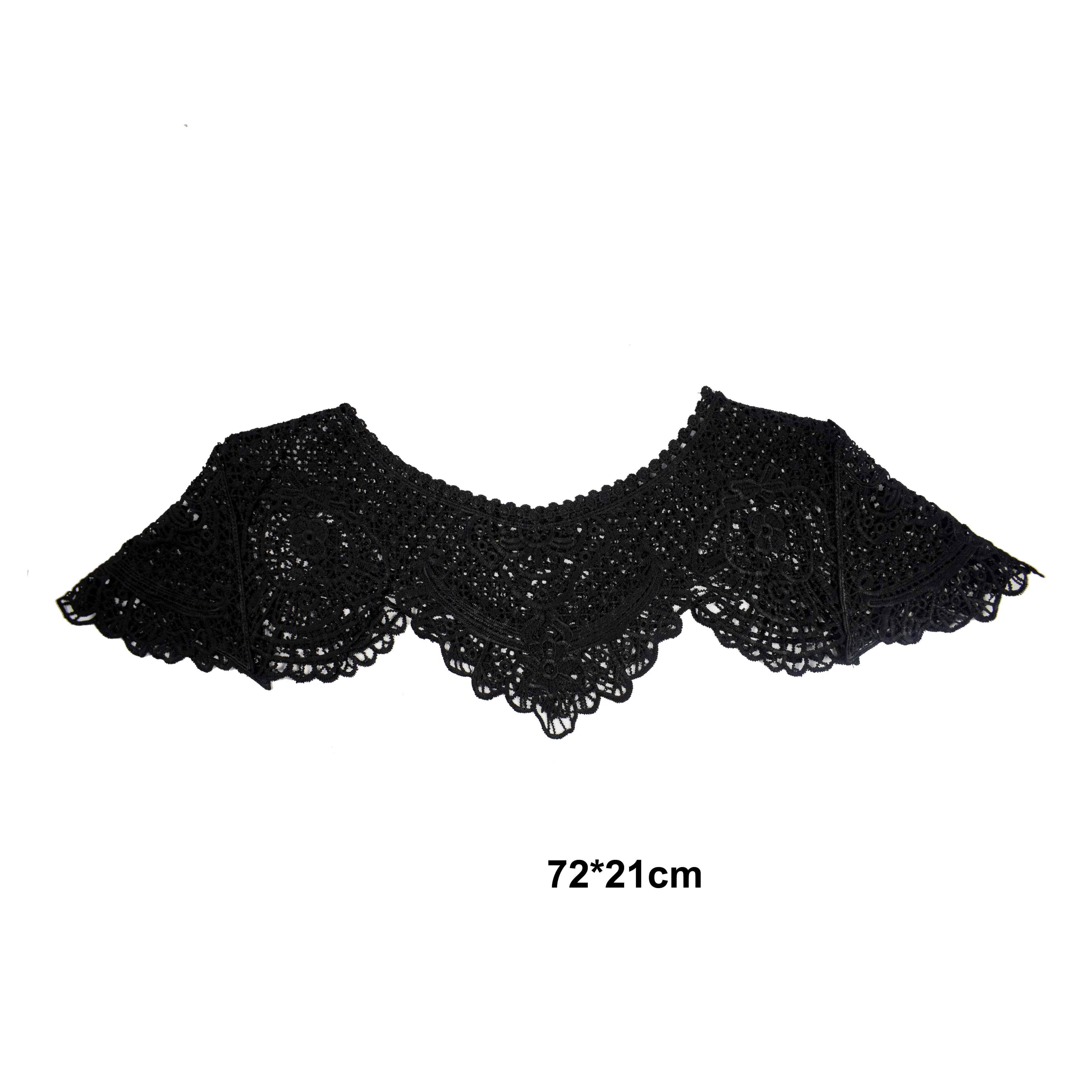 1 Pcs Black and White Embroidery Collar Patch Lace Fabric DIY Clothing Accessories Craft Sewing Supplies 72*21CM