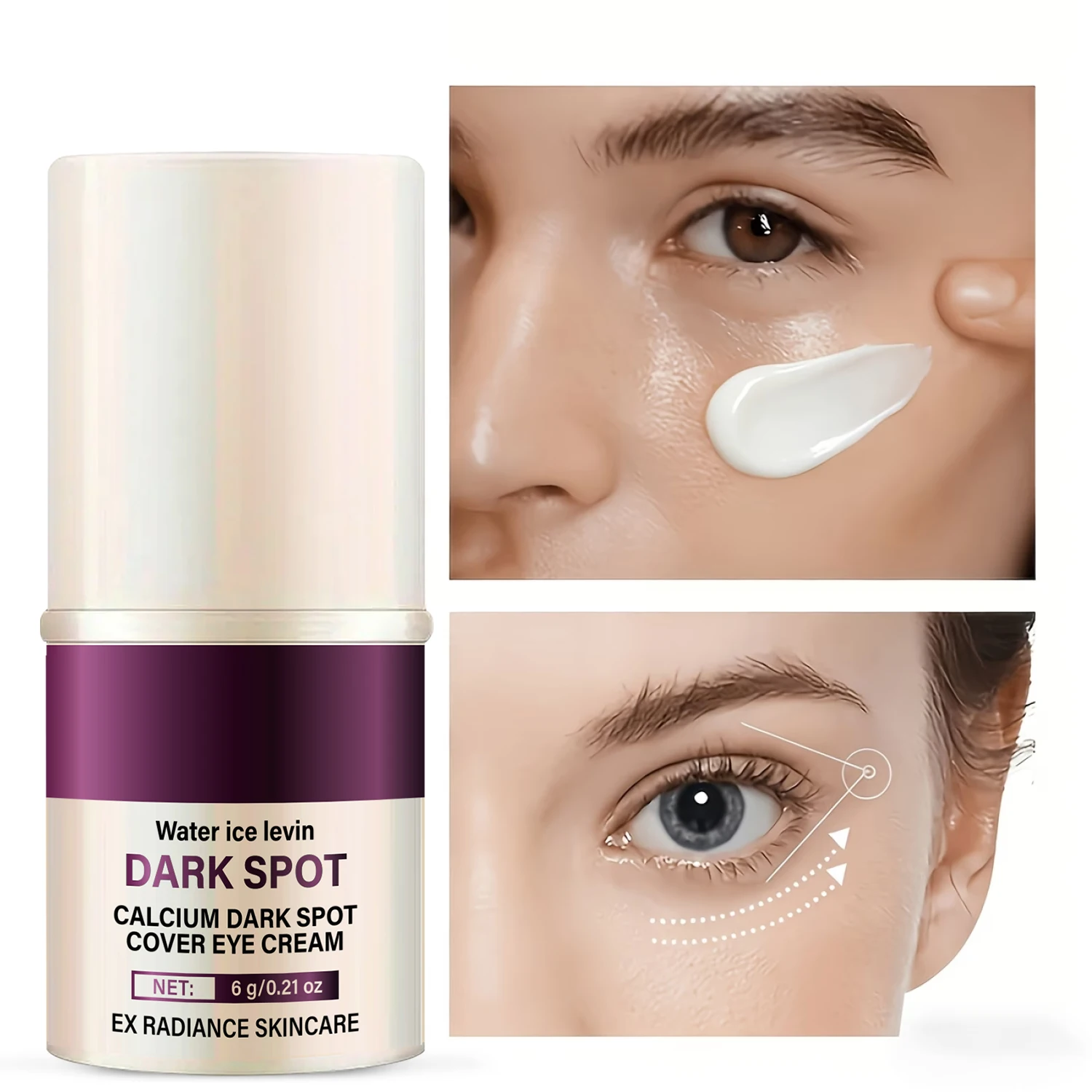 Calcium Dark Spot Cover Eye Cream with Niacinamide Collagen, Hydrating Radiance Brightening Under Eye Skin Care