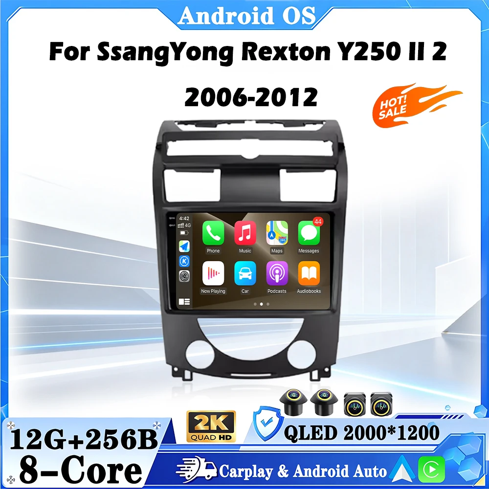 Car Radio Multimedia Video Player Navigation GPS For SsangYong Rexton Y250 Il 2 2006-2012 Android 16