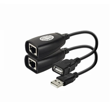 USB to RJ45 LAN 케이블 익스텐션 어댑터 익스텐더, Cat5 RJ45 Cat6 패치 코드, 블랙 네트워킹 액세서리, 2 개 신제품 