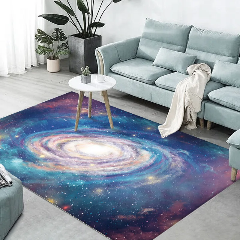 

3D Galaxy Space Stars Carpets,Large Floor Mats,Soft Flannel,Home Living Room Decor,Bedroom Parlor,Tea Table Area Rugs,Vortex Rug