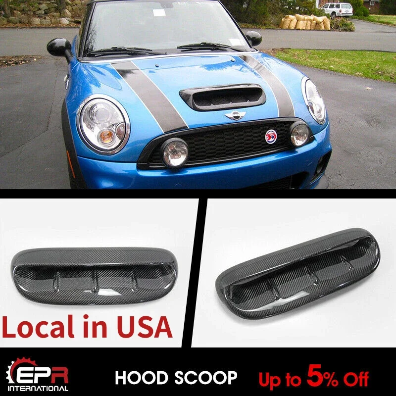 (Local in USA) For MINI COOPER S R53 2006 Type DG Carbon Fiber Hood Scoop Trim Hoods Vent Air ducts Body kit