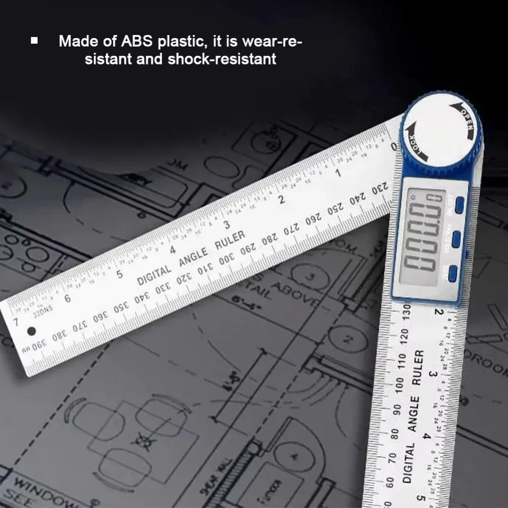 2 in 1 Digital Angle Finder 360 Degree Portable Protractor Digital Precision Stainless Steel Electronic Goniometer