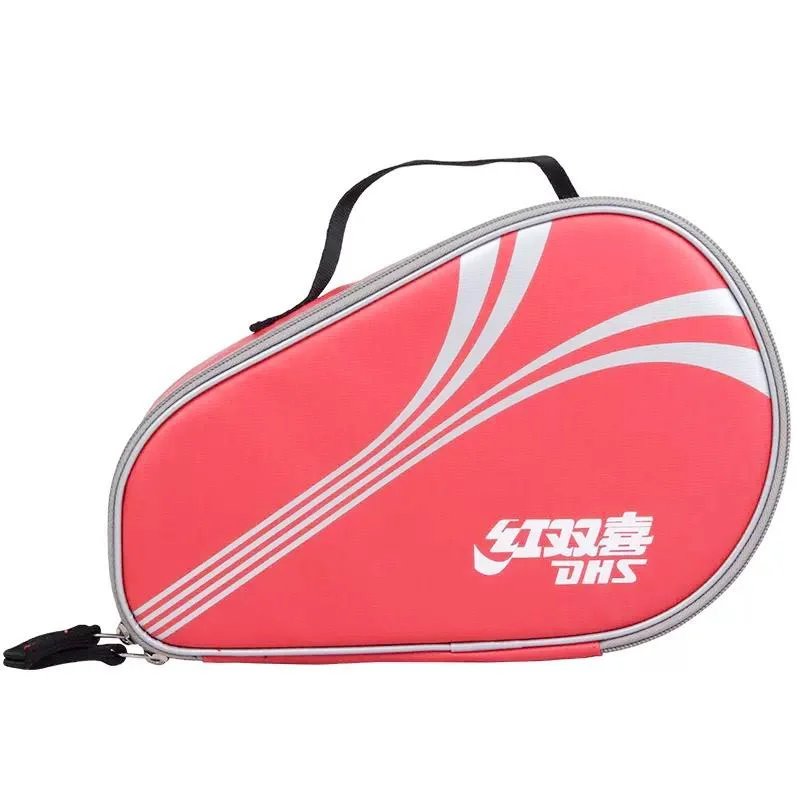 Originele DHS RC530 tafeltennisrackettas voor 2 rackets, groot formaat, waterdicht, met ritssluiting, beschermhoes voor tafeltennisrackets.
