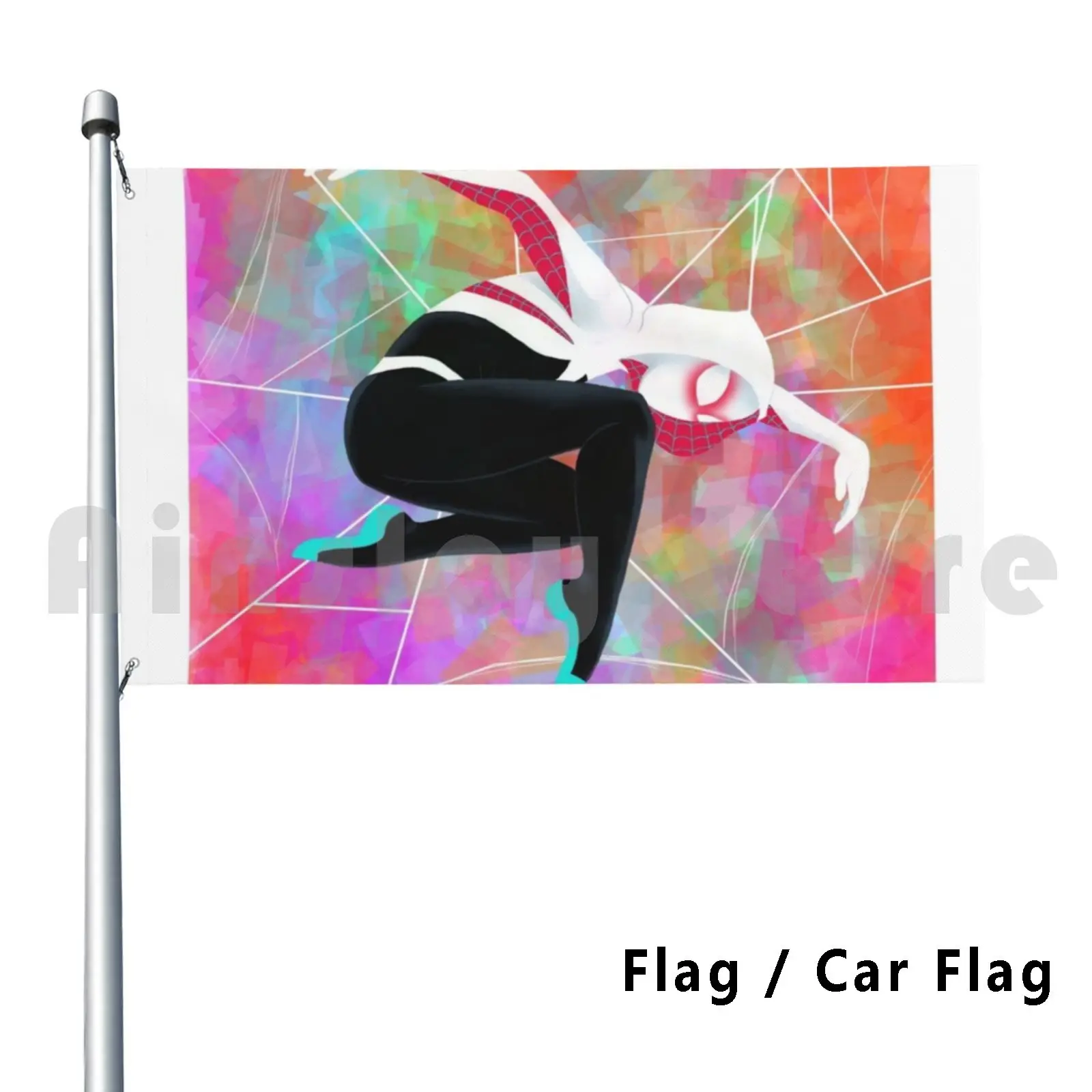 Bandera de decoración al aire libre de Spider-Gwen, bandera de coche, Spider Gwen Spiderverse Gwen Stacey Spiderwoman Comics Spider Woman
