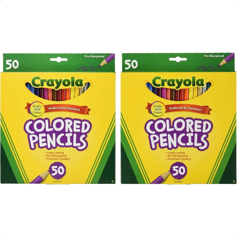 

50ct Long Colored Pencils 684050 Pack of 2