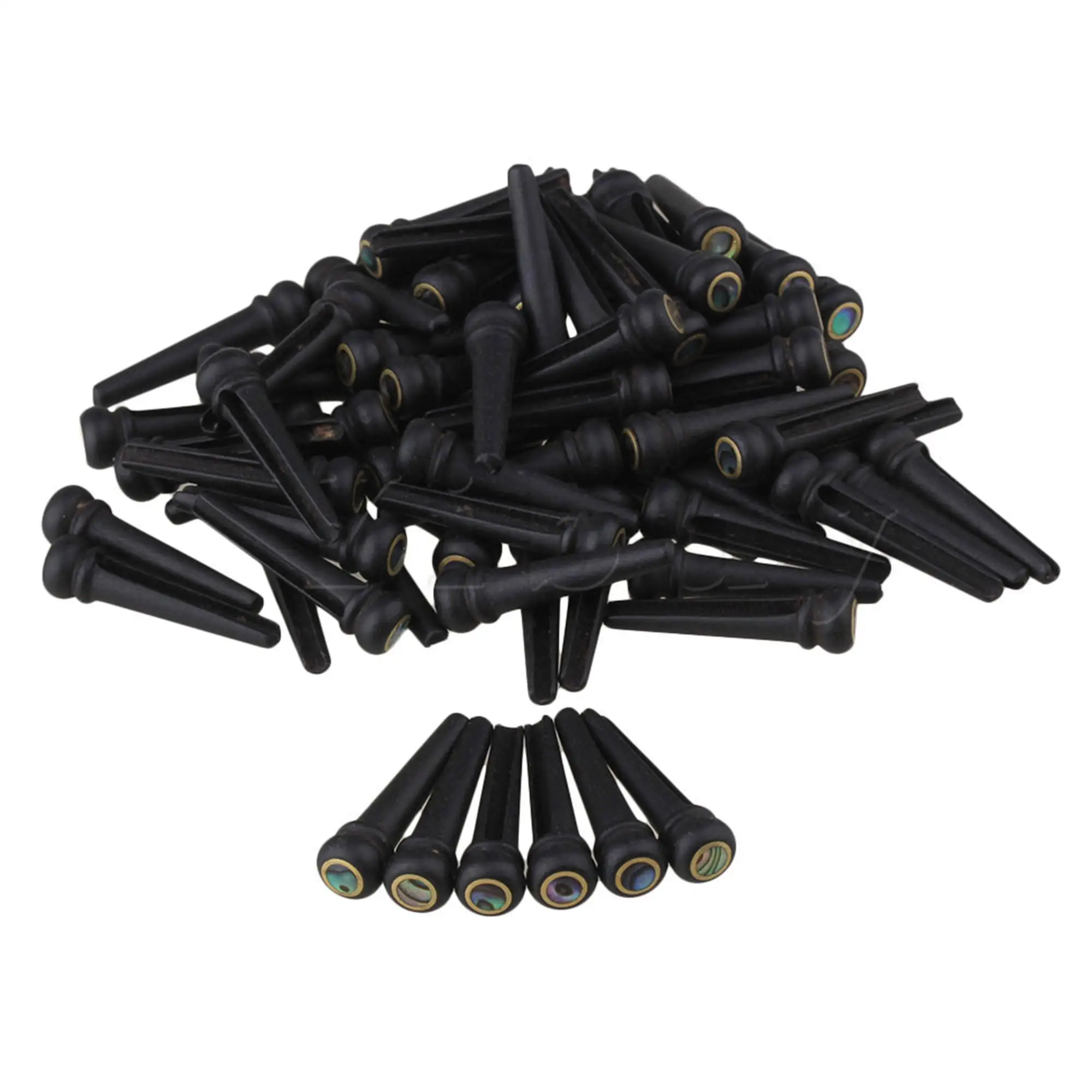 

300PCS Black Ebony Bridge End Pins with Abalone Dot for Acoustic Guitar H06