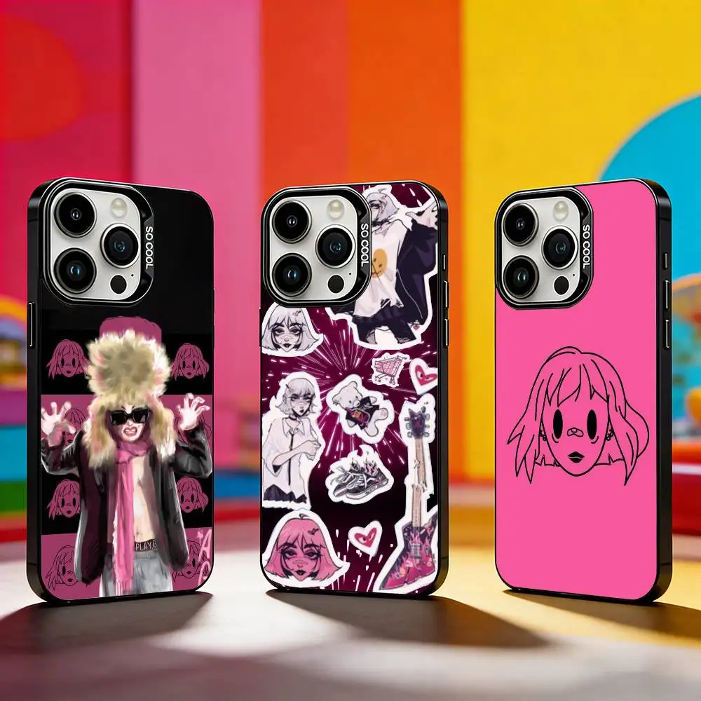 

Singer Poshlaja Molli Phone Case For iPhone 17,16,15,14,13,12,11 Plus,Pro Max,XS,Colored silver phone case