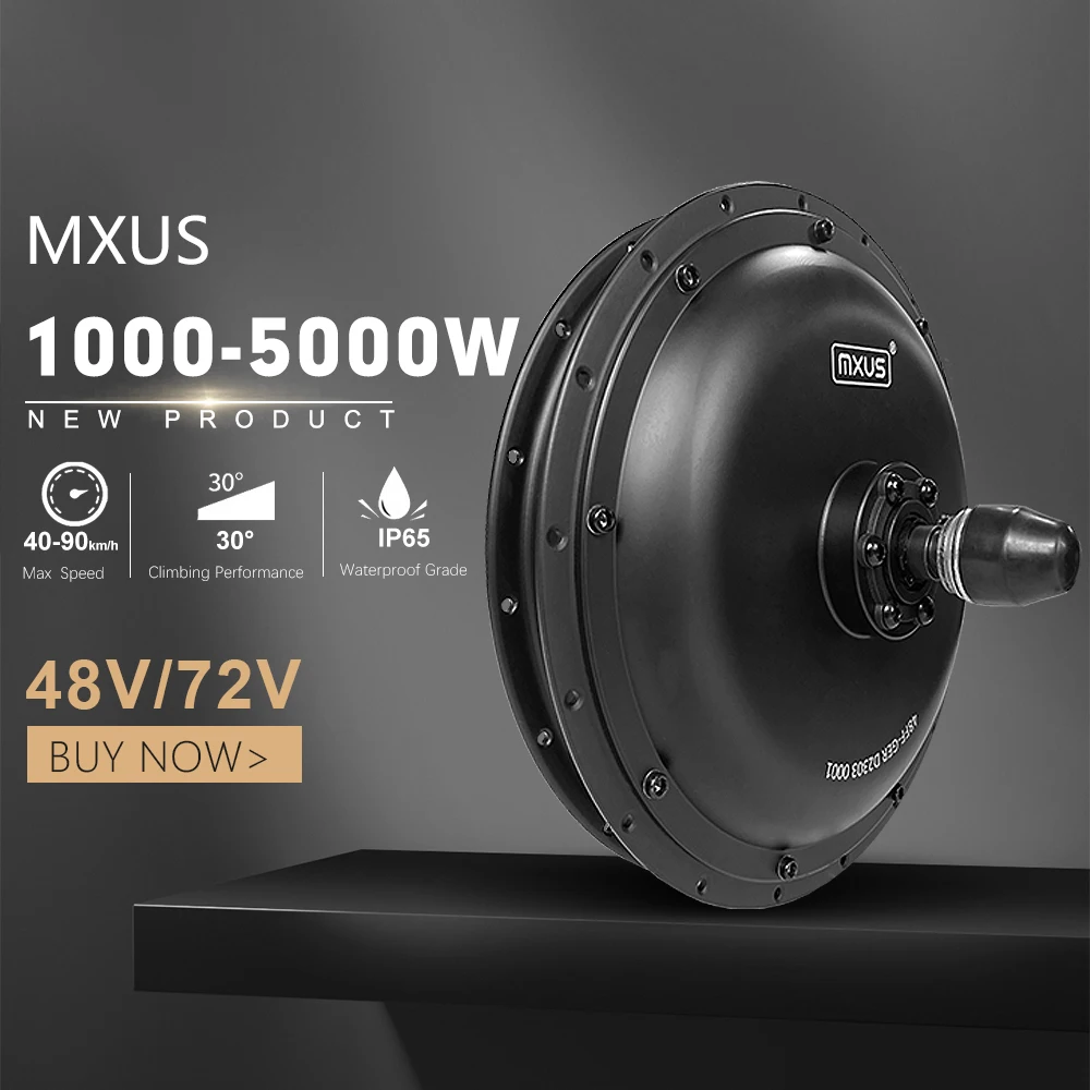 MXUS-브러시리스 기어리스 휠 허브 모터, 전기 자전거 변환 키트, 48V, 1000W, 2000W, 72V, 3000W, 5000W, MXUS 브랜드 