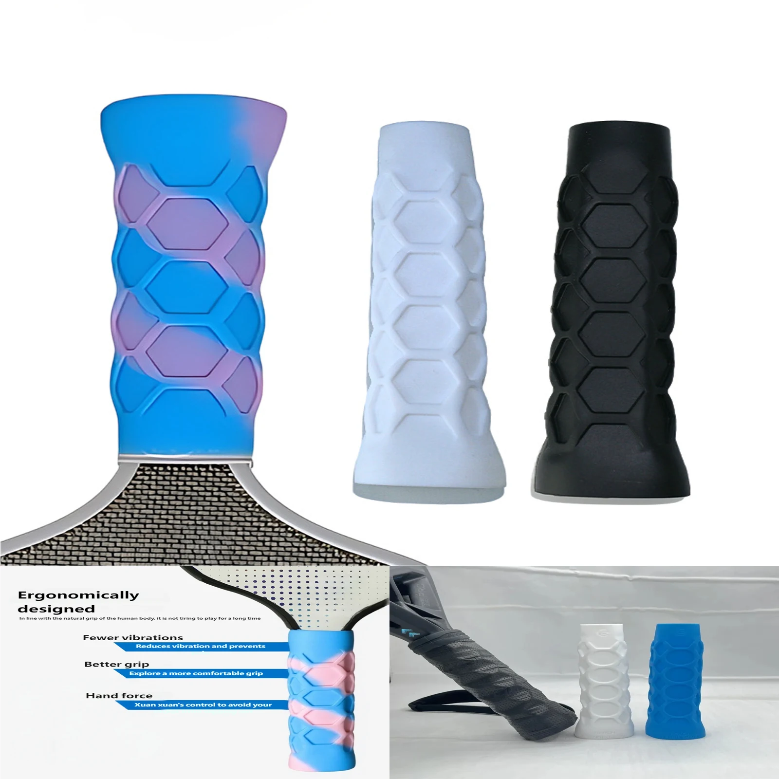 

1/2X ракетка для пляжного тенниса и пиклбола, аксессуары для падель, ручка для пиклбола, силиконовый чехол для ручки для пиклбола