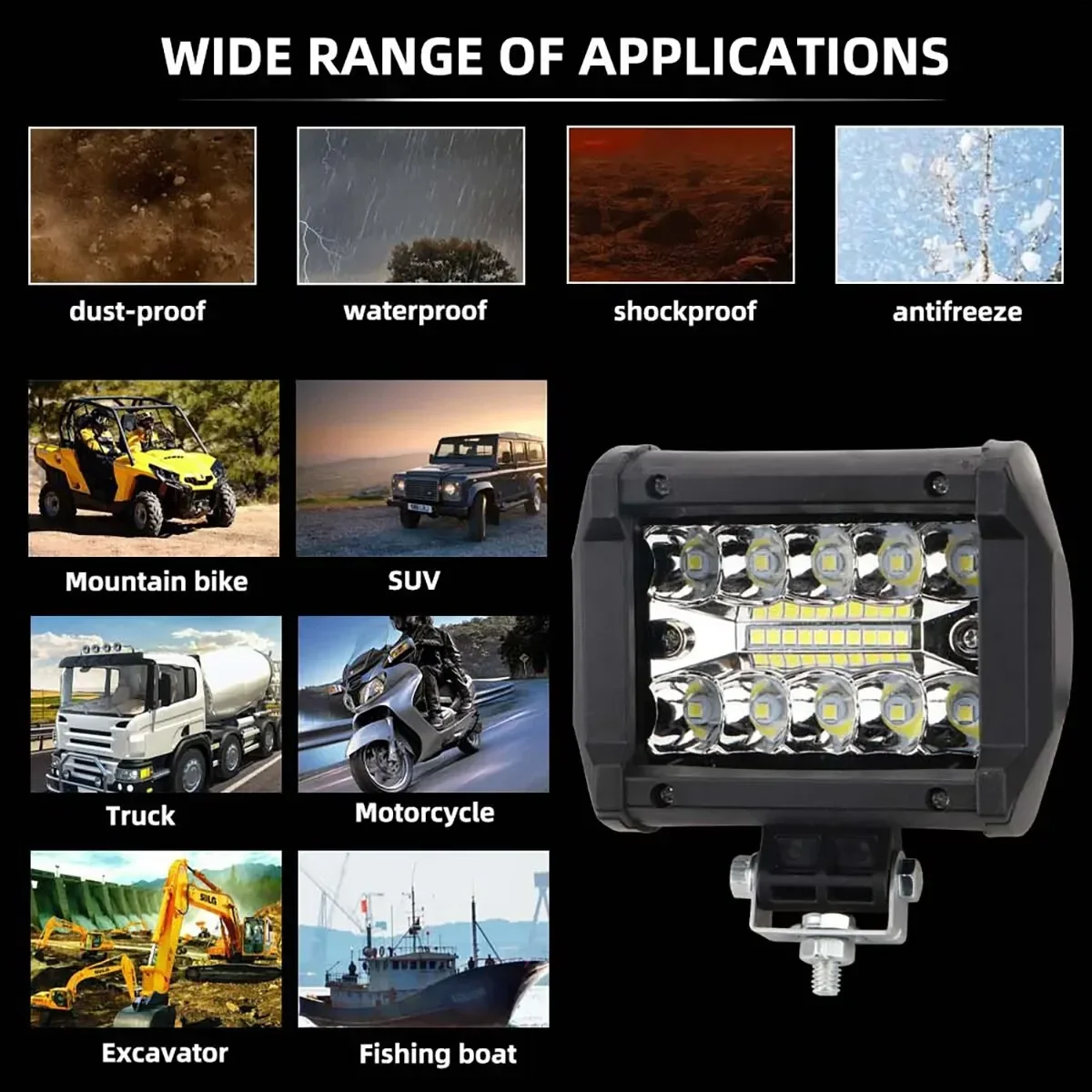 12 فولت عمود إضاءة LED الطرق الوعرة بقعة الفيضانات كومبو مصباح ليد بار/شاحنة سيارة SUV 4WD 4x4 قارب ATV بارا LED المصابيح الأمامية