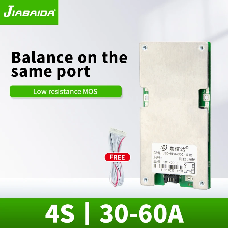 JBD Bms 4S Lifepo4 60A 40A 30A With Common Port Balance Protection Board 3.2V Lithium Battery For Electric Energy Storage Tools