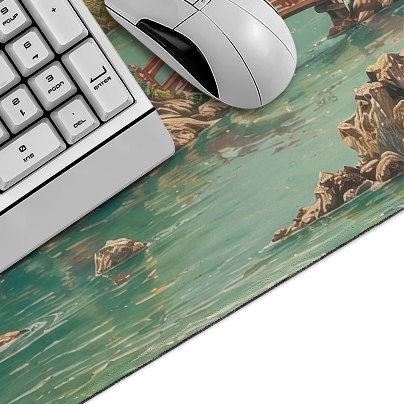 Misty Mountain Paradise Mouse Pad Gaming printon demand Home Mousepad XXL MousePads Office Natural Rubber Table Mat Mouse Mats