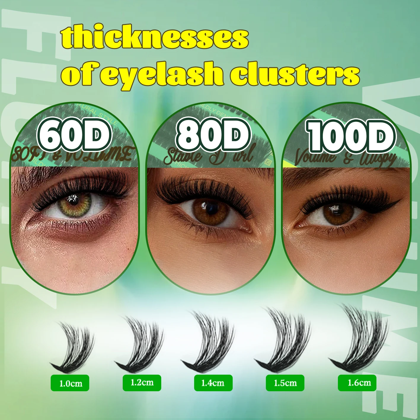 Naturalnie wyglądające, gęste, puszyste, objętośćujące sztuczne rzęsy w stylu krzyżowym i potarganym, do modelowania rzęs.