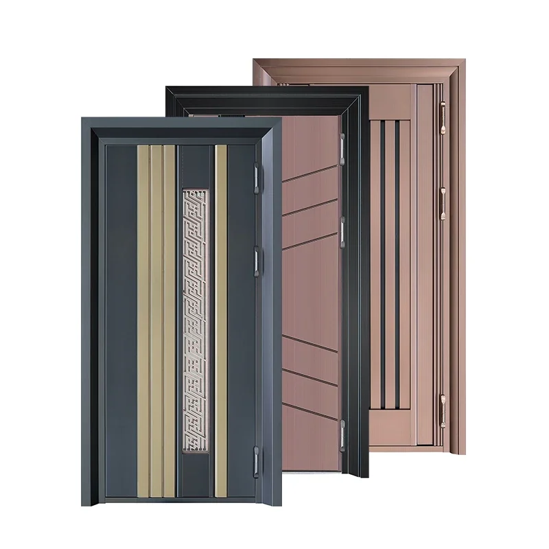 xx-Customization Modern Large Customized Stainless Steel Anti-Theft Waterproof Entry Door For Villa Hotel & Exterior Use
