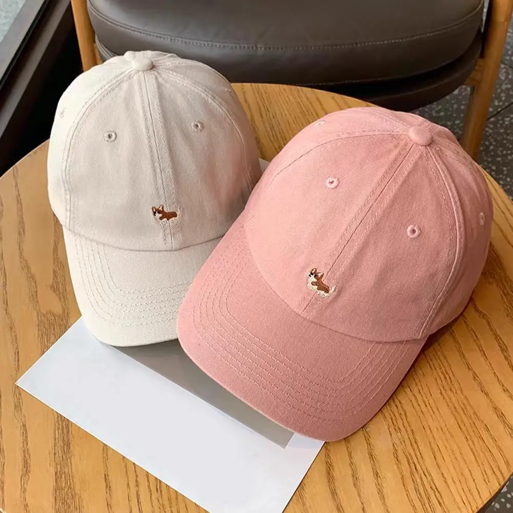 

Бейсболка с вышивкой для мужчин и женщин, мультяшная собака корги, регулируемый капот Snapback, модные повседневные солнцезащитные козырьки, унисекс, фуражка