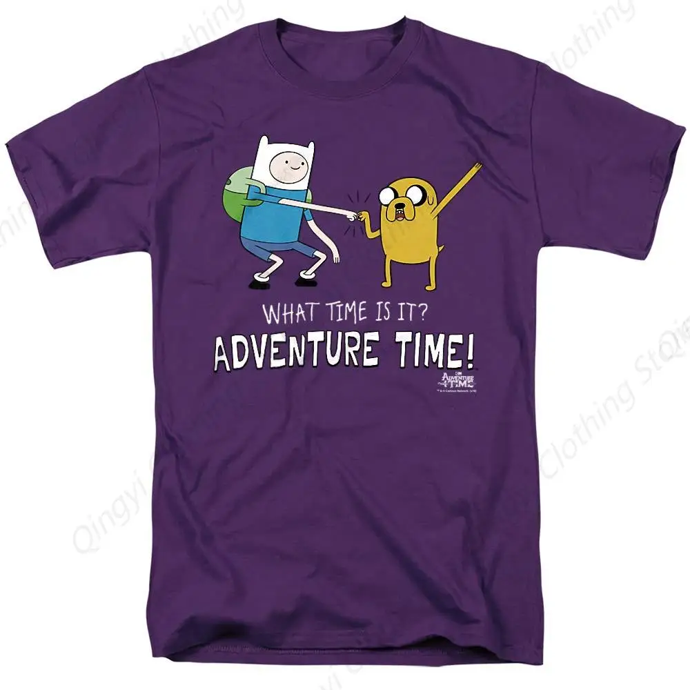 

Adventure Time What Time is It Cartoon Network T Shirt & Stickers (Small, Purple)