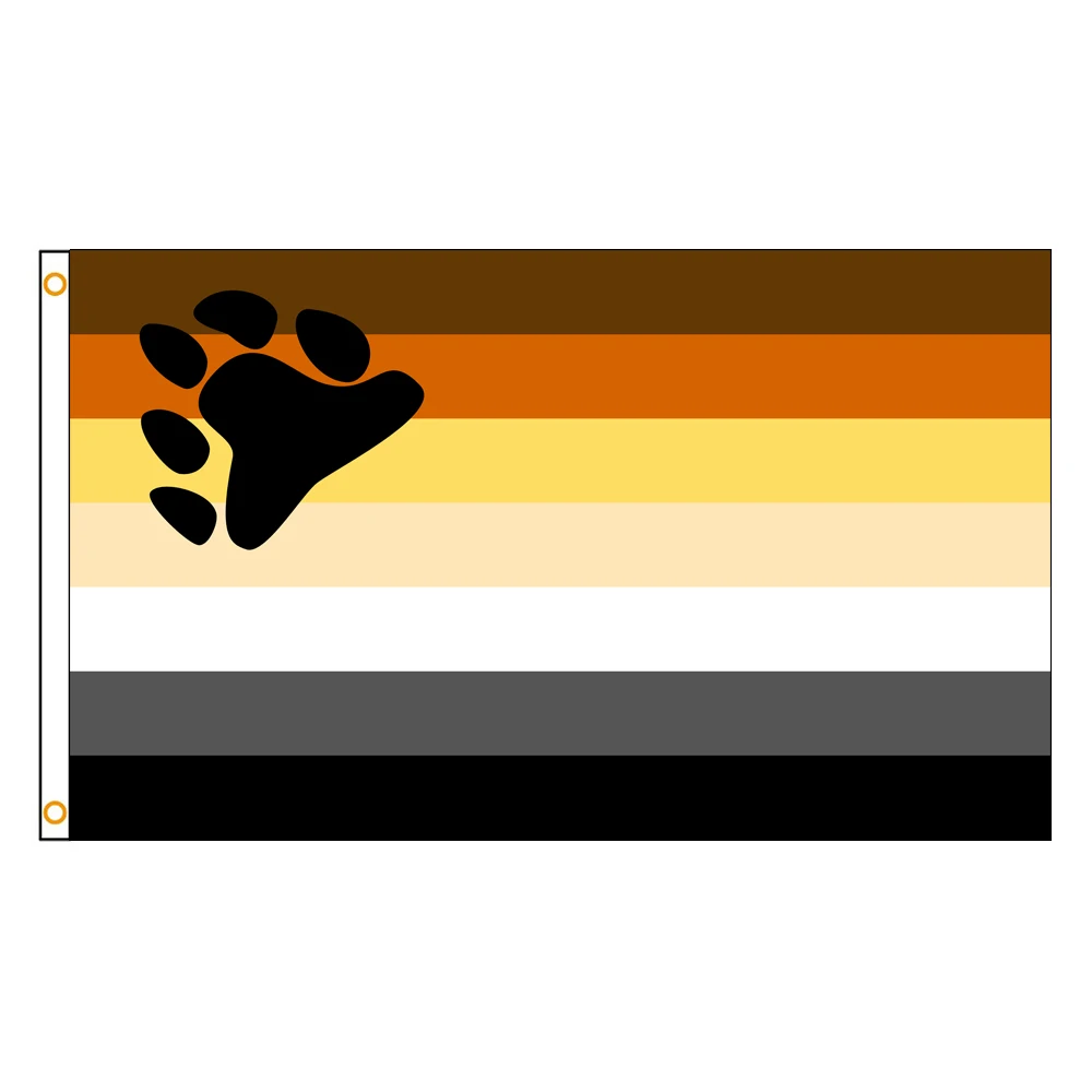 3x5 Ft Bear Brotherhood Flag Vivid Color and Fade proof Large Rainbow Pride Flags Polyester with Brass Grommets