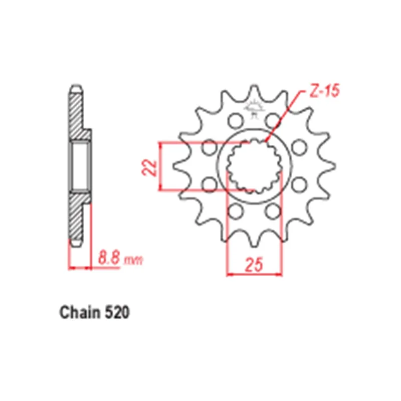 OZOEMPT 520-14T Motorcycle Front Sprocket Apply to 500 XCF-W  505 SX-F,XC-F,XC-W  520 EXC Enduro Racing,MXC Racing   560 SMR  