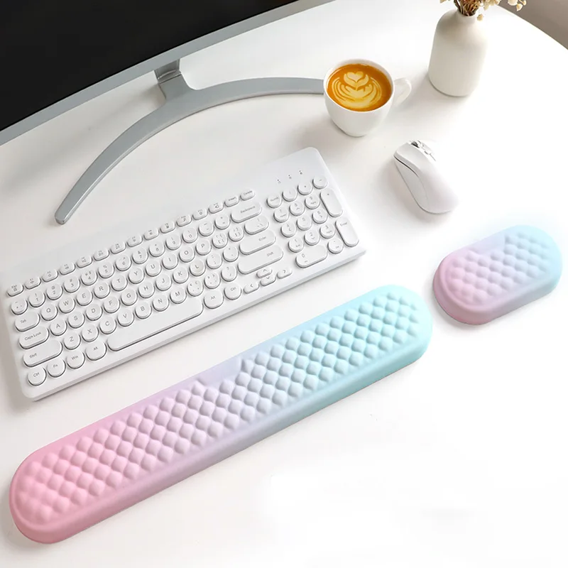 Keyboard Wrist Rest Pad Set Soft Memory Foam Mouse Pad Wrist Support Cushion Pain Relief Ergonomic Computer Mousepad