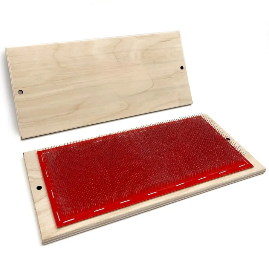 

30 x 13 cm 2 pcs Hair Holder on Wooden Base for Bulk Hair Extension Drawing Mat Professional Hackle Styling Tools with Needles