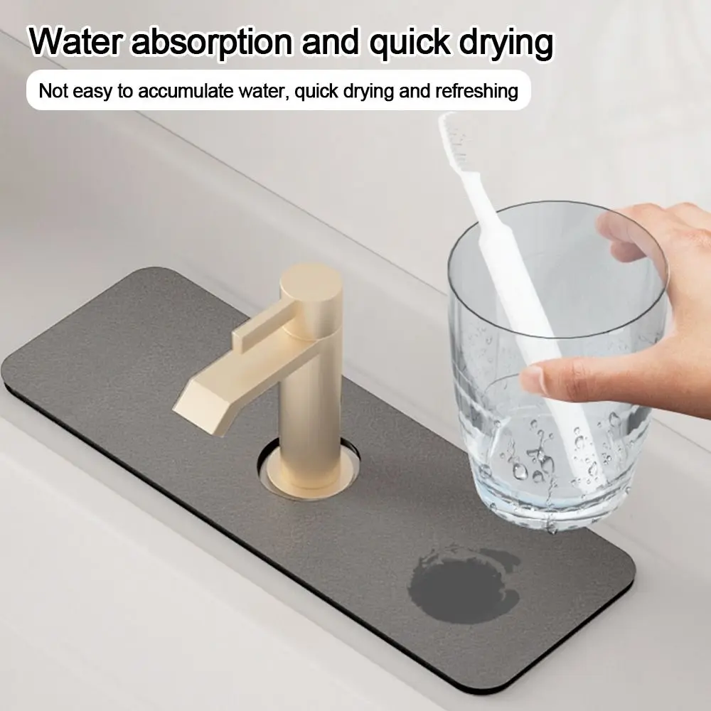 

Diatomite Faucet Draining Mat Multifunction Convenient Non-Slip Absorbent Pad Splash Sink Splash Mats Kitchen Bathroom Supplies