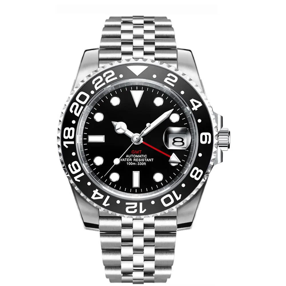 Corgeut Custom Logo Mechanical GMT Wrist Watch NH34 Movement Sapphire 10Bar 10