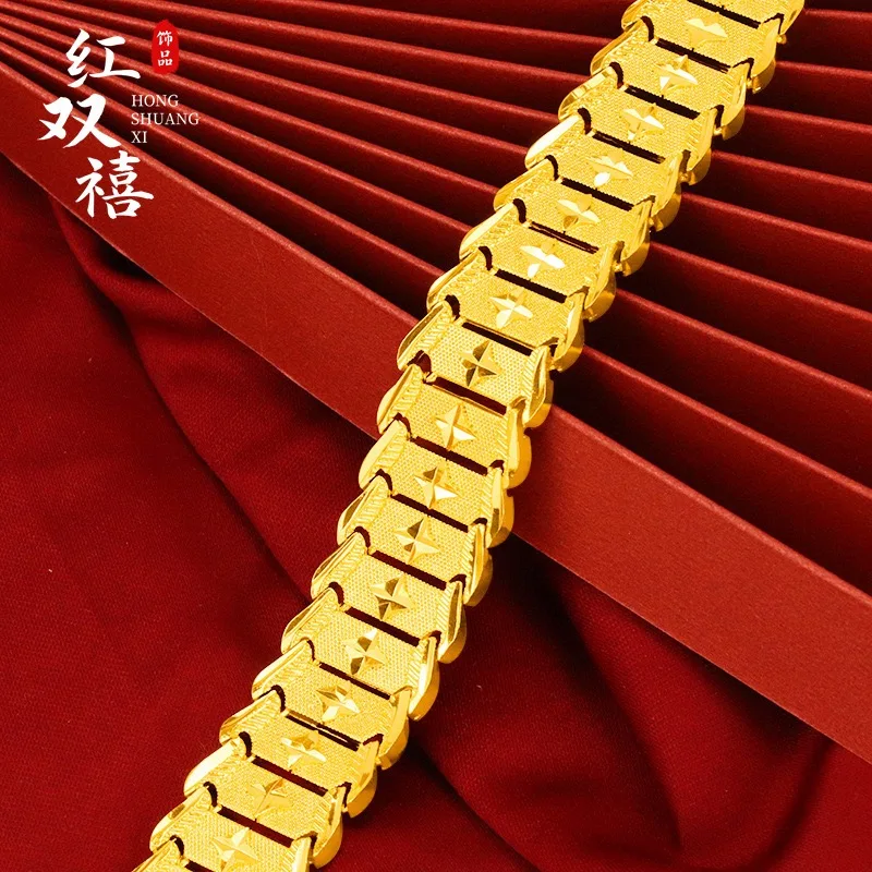 Popular 9999 pure 24K genuine gold jewelry for men and women, classic gold bracelets, luxurious gold jewelry bracelets, gifts