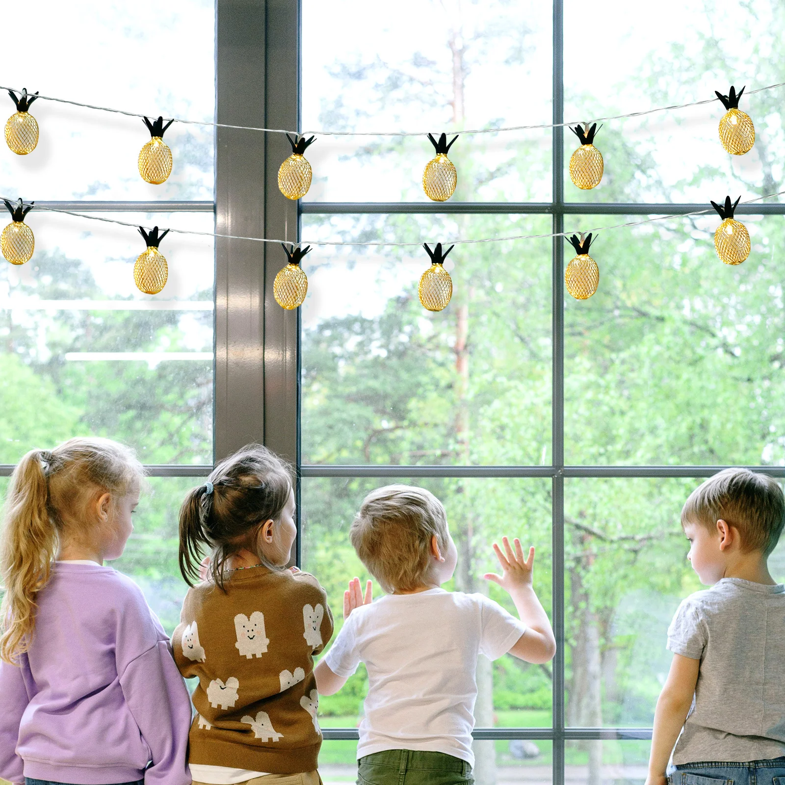 

Pineapple Shaped String Light Pendant Easy Install LED Warm Lighting Holiday Banquet Adornment String Light Pineapple Pendants