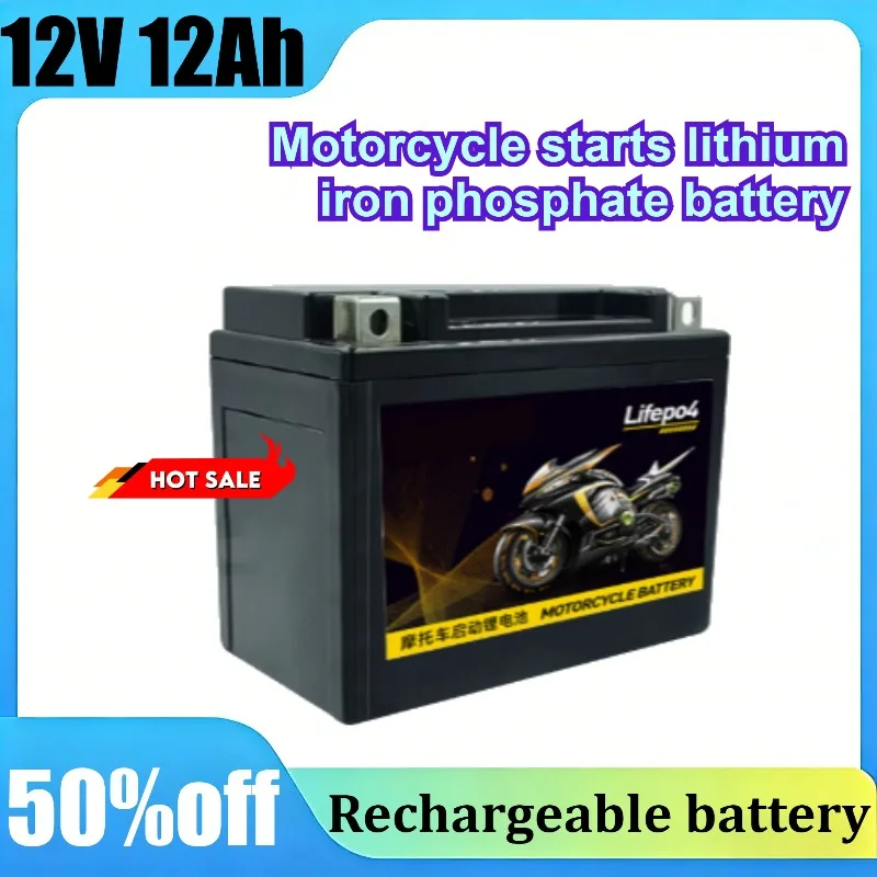 

12V 12Ah LiFePO4 Motorcycle Starter Battery for Harley, Scooters and Large Displacement Motorcycles