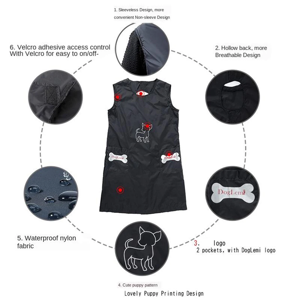 Professional Pet Grooming Apron Smock Pet Shop Workwear Clothes with for dog Hairdressing