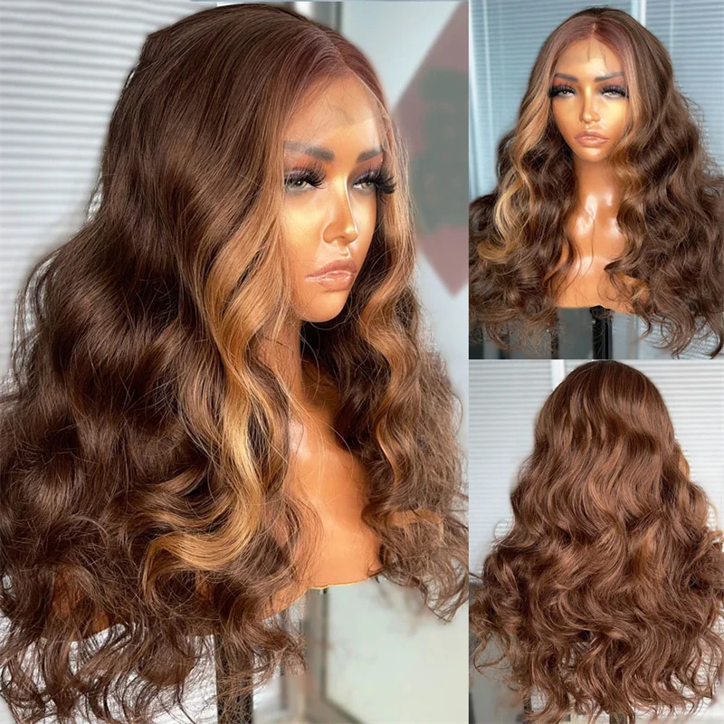 

Long Soft Natural 28" Ombre Blonde Body Wave 5x5 Silk Base Jewish Human Hair Wig With Babyhair HD Lace European Hair Preplucked