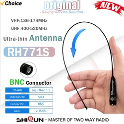RH771S Antenna BNC Connector VHF/UHF 144/430MHz Thin Flexible Long Range Radio Antenna Compatible With TH42AT TK-290 NX-200 CU32