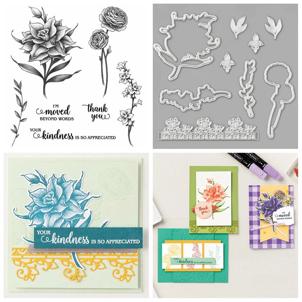 Schöne Welt, so sehr glücklich, Bündel, transparente Stempel und Metall-Stanzformen für DIY-Bastelarbeiten, Karten, Scrapbooking, Dekoration – Detail 5