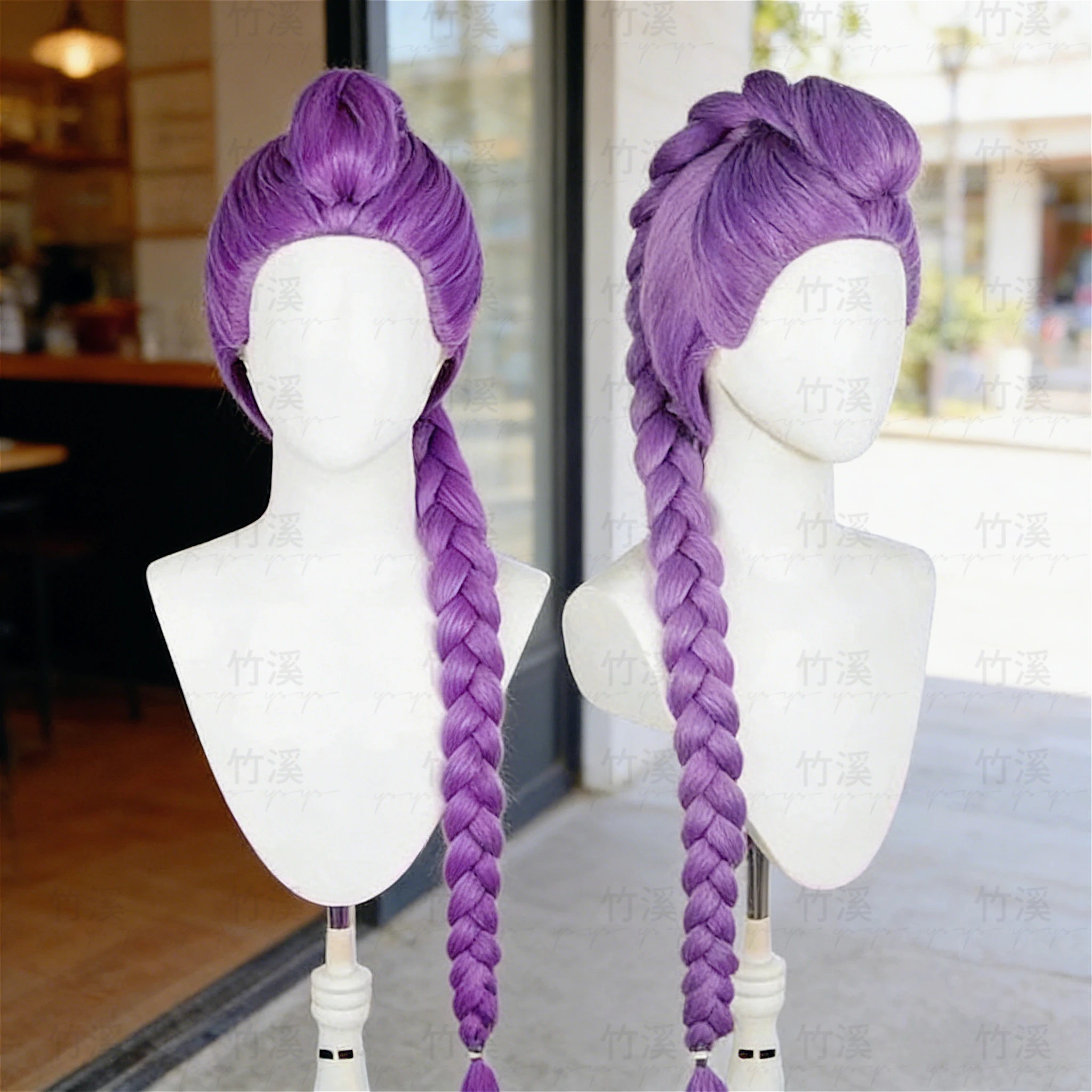 الخيال الأرجواني شعر مستعار تأثيري | مقاومة للحرارة، مثالية للهالوين ولعب الأدوار، شعر أرجواني طويل، قابلة للتصفيف #2