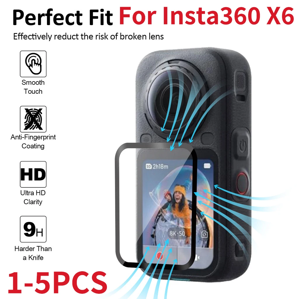 1-5PCS For Insta360 X6 Camera Accessories Screen Protector PMMA Film For Insta 360 X6 HD Clear TPU Hydrogel  Protective Film