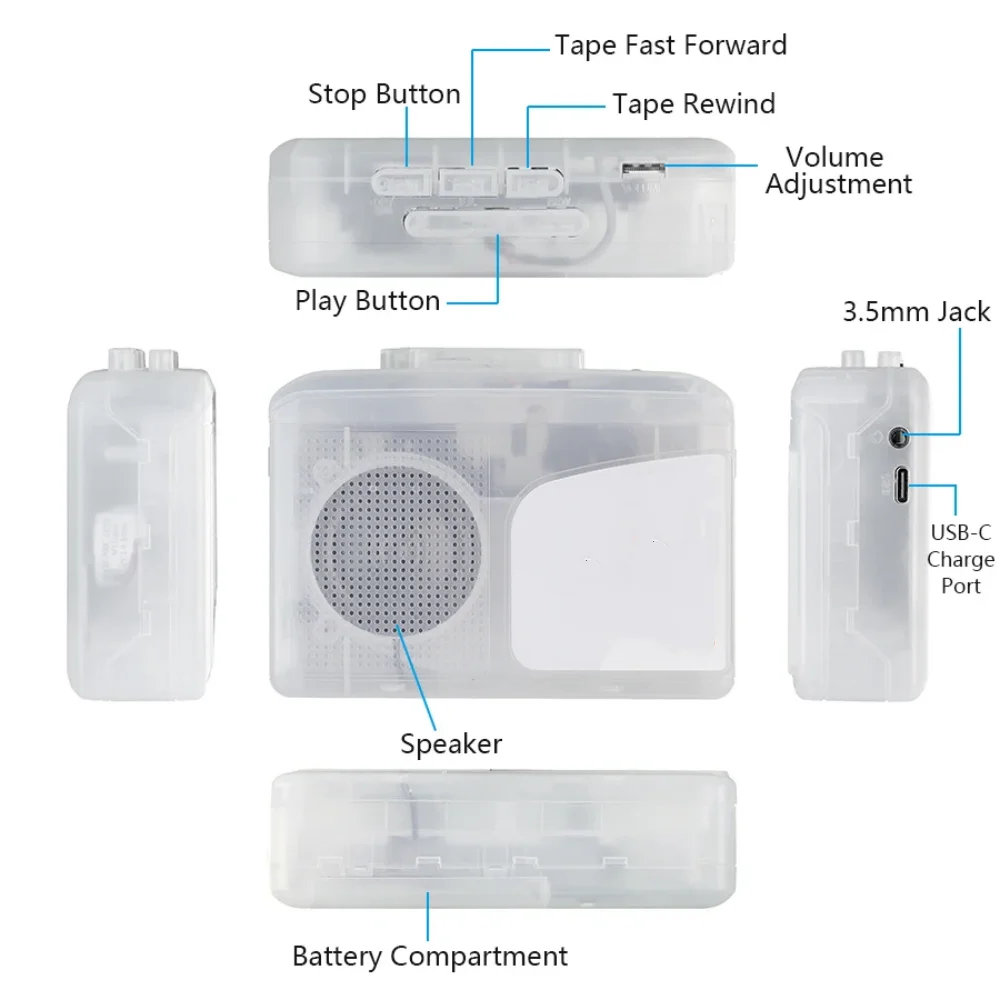USB-кассетный плеер, стереомагнитофон в MP3-конвертер, аудио-музыкальный рекордер в цифровой конвертер файлов MP3