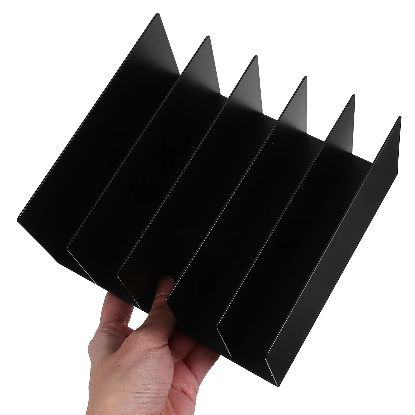 

Black Metal Desktop Mail Holder Multi-Function Letter Organizer File Sorter Office Document Storage Metal Mail Organizer