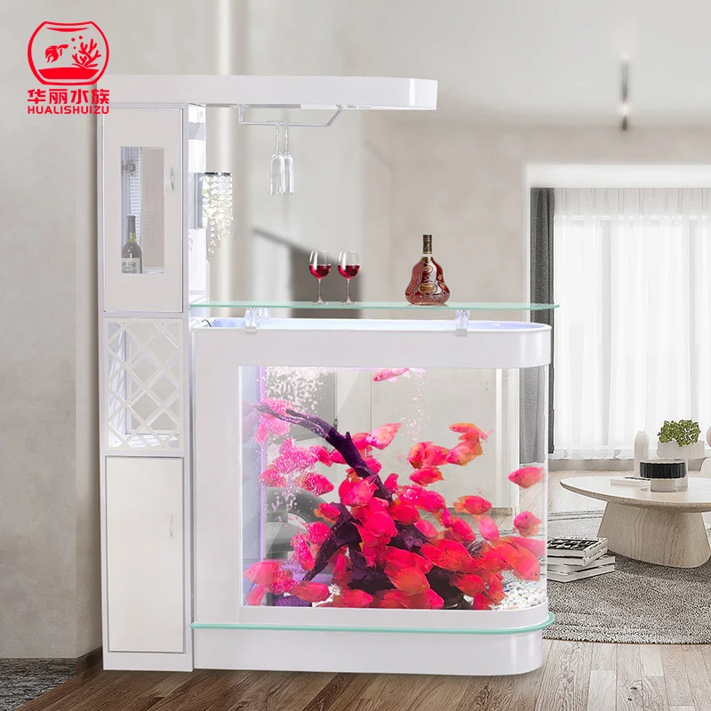 

European wine cabinet, bullet Arowana tank, living room, office, large ecological aquarium