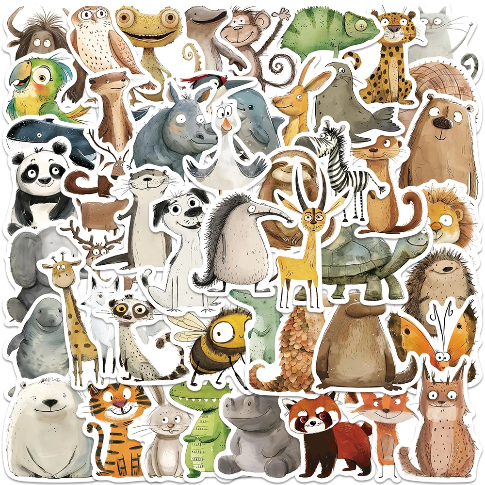 AliExpress 50pcs Funny Wacky Animal Sticker Cartoon Cute Decal For Skateboard Laptop Phone Bicycle Helmet Sketchbook Notebook Sticker