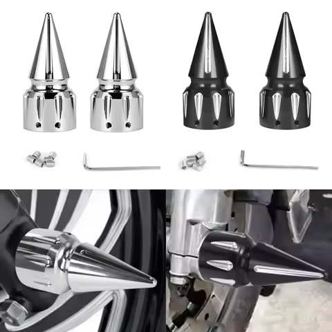 Motorcycle CNC Front Axle Cap Nut Cover Black/ Chrome For Harley Touring Dyna Sportster 1200 Iron 883 Forty Eight 08-up