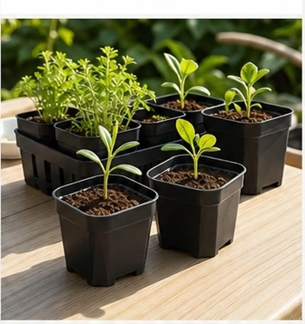 15Pcs Thick Frosted Flower Pot Plastic Planter Small Nursery Pots for Succulent Planting Garden Outdoor Reusable