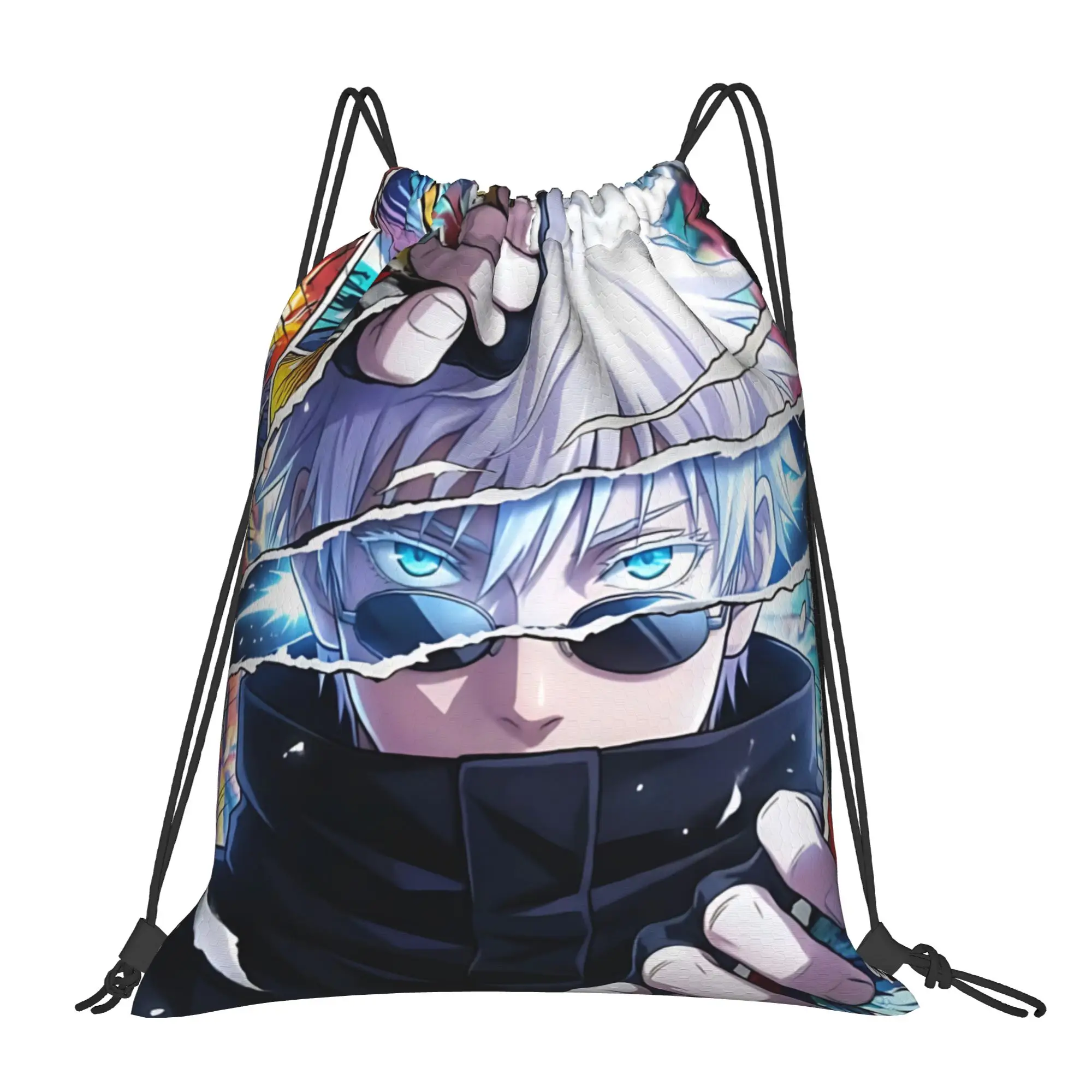 

Спортивная сумка Jujutsu Kaisen Gojo Satoru, портативная сумка-мешок на шнурке, рюкзак для езды на велосипеде, рюкзак для хранения спортивной одежды