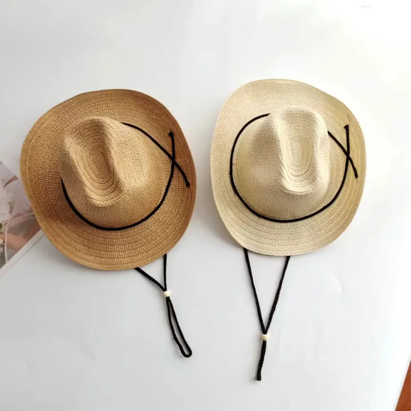 Straw Cowboy Hats Western Cowgirl Hat for Summer Holiday  display picture 1