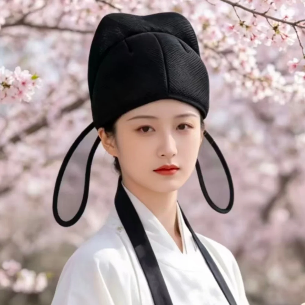 Ming Dynasty Hanfu Confucian Scholar Hat, Ancient Chinese Zhuangzi Literary Headwear Costume Accessory Cosplay Historical Events